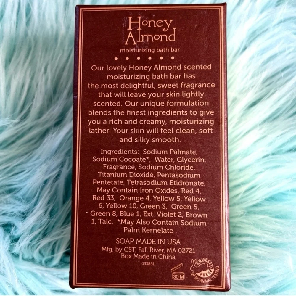 Honey Almond Moisturizing Bath Bar Soap 11oz Gift Box Made In USA